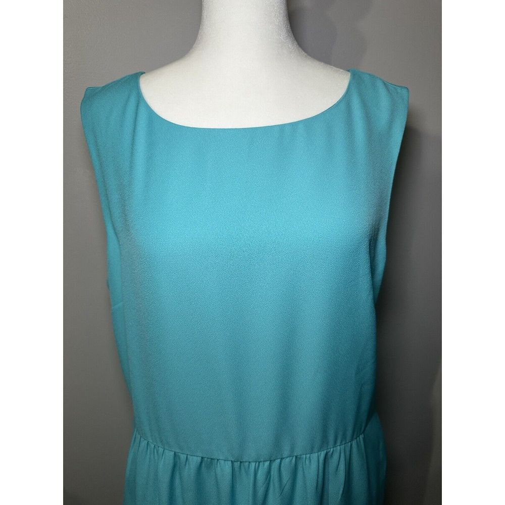 J. CREW Turquoise‎ Sleeveless Ruched Crepe Tank Dress Size 12 Outdoors, Brunch